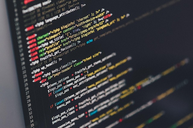 Lines of source code on a screen